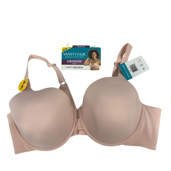 Vanity Fair Radiant Collection T Shirt Underwire Smooth Support Bra 42D Pink - Picture 1 of 7